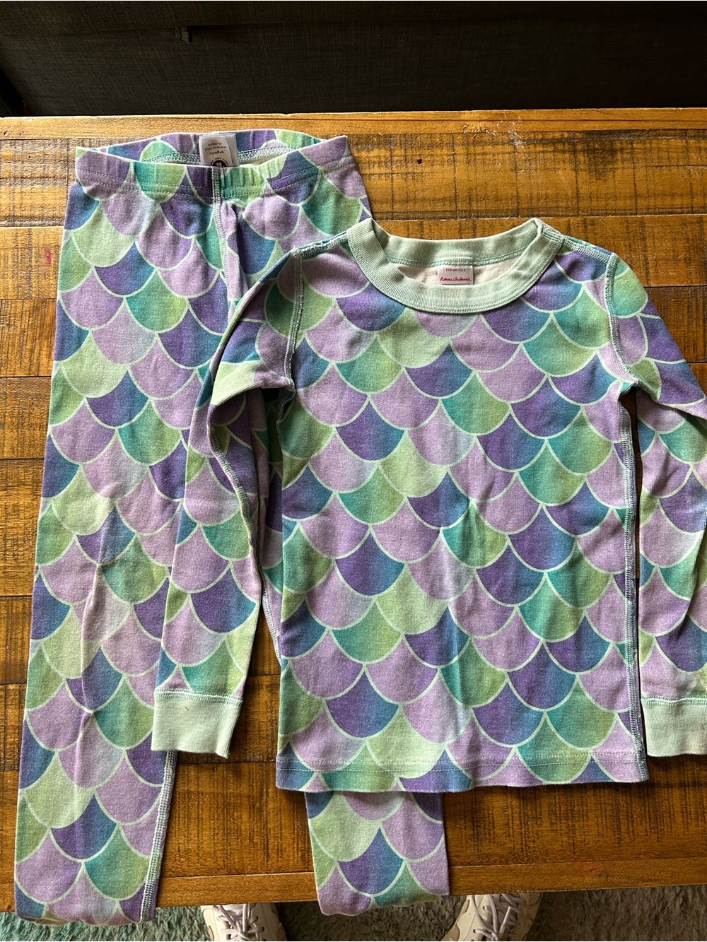 Hanna Andersson | 5T Mermaid Scale Pajama Set in Lavender, Mint & Aqua